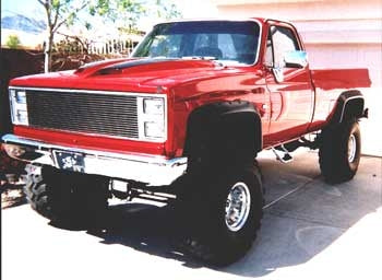 1985 Chevy Silverado 3/4 ton with Superlift 8" suspension lift kit, 3" body lift