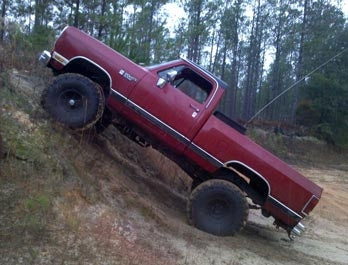 1989 Dodge Power Ram with 6" Skyjacker suspension lift kit and 3" Performance Accessories body lift