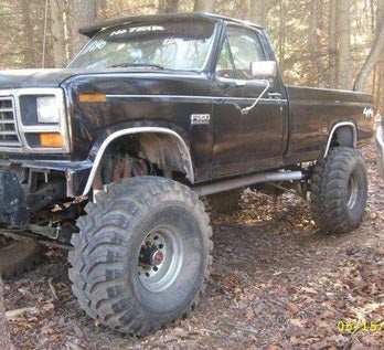 1980 body on a 1979 Ford F350 frame with 6" suspension lift kit and 3" body lift