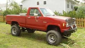 1985 Ford Ranger with 4" suspension lift kit, 3" body lift