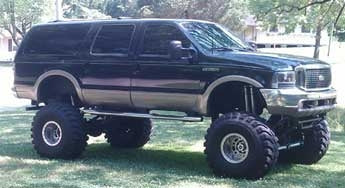 2002 Ford Excursion with custom 14.5" suspension lift kit