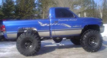 1996 Dodge Ram with 6" custom suspension lift kit, 3" body lift