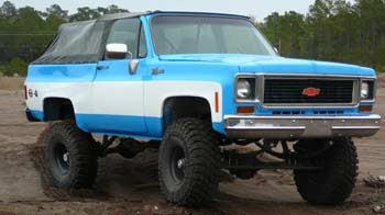 1974 Chevy K-5 Blazer with a 6" Rough Country suspension lift kit