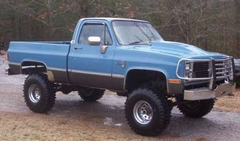 1984 Chevy Silverado 4x4 with 4" suspension lift kit, 3" body lift