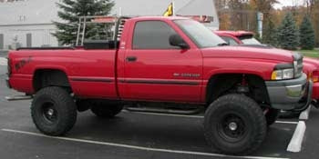 1998 Dodge Ram 2500 V10 with a 5.5" suspension lift kit, 3" body lift kit