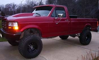 1994 Ford F150 with 4" Rough Country suspension lift kit, 3" Performance Accessories Body Lift