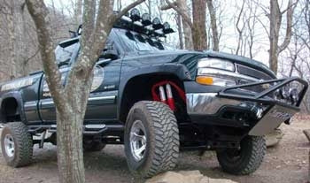 2002 1500 Silverado Z71 with 6" suspension lift kit, 3" Performance Accessories body lift