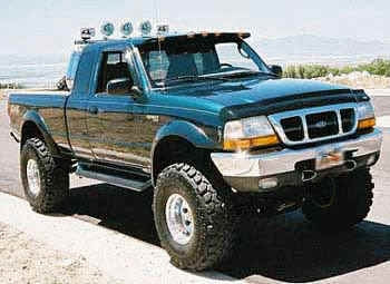 1998 4WD Ford Ranger with 4" Superlift suspension lift kit, 3" body lift