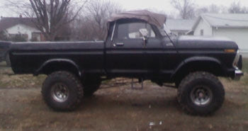1978 Ford F150 with 4" suspension lift kit, 3" body lift