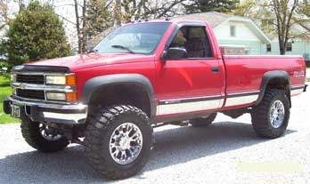 1997 Chevy 3500 with 6" RCD suspension lift kit