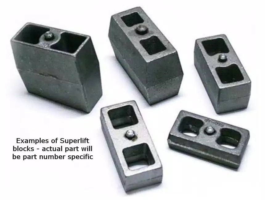 Pair 5" rear blocks, tapered, 11/16 hole / 5/8 pin