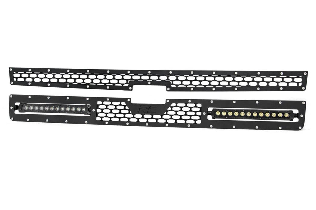2011-14 2&4WD Chevy Silverado 2500HD, 3500HD Mesh Grille Kit, Dual 12" LED light bars, Black Series