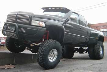 1996 Dodge Ram 3500 Dually with 4.5" Skyjacker lift kit, 2" Daystar spacers, 3" Performance Accessories body lift