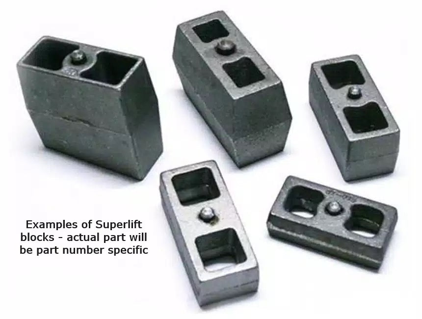 Pair 1.5" rear blocks, tapered, 9/16 hole / 9/16 pin
