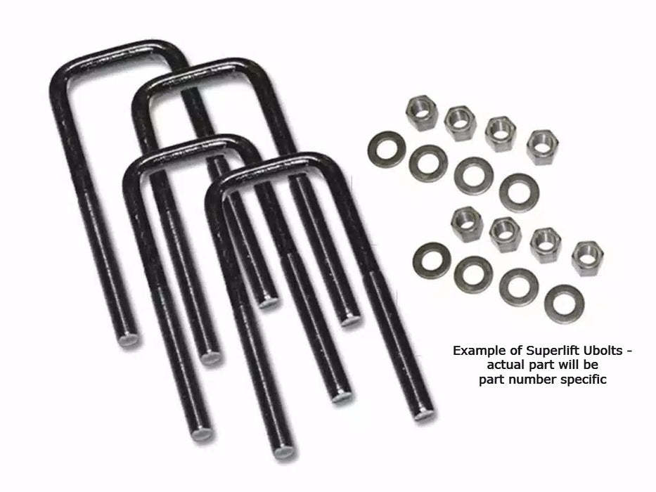 Four u-bolts w/hardware, Square 9/16 X 3-5/16 X 10