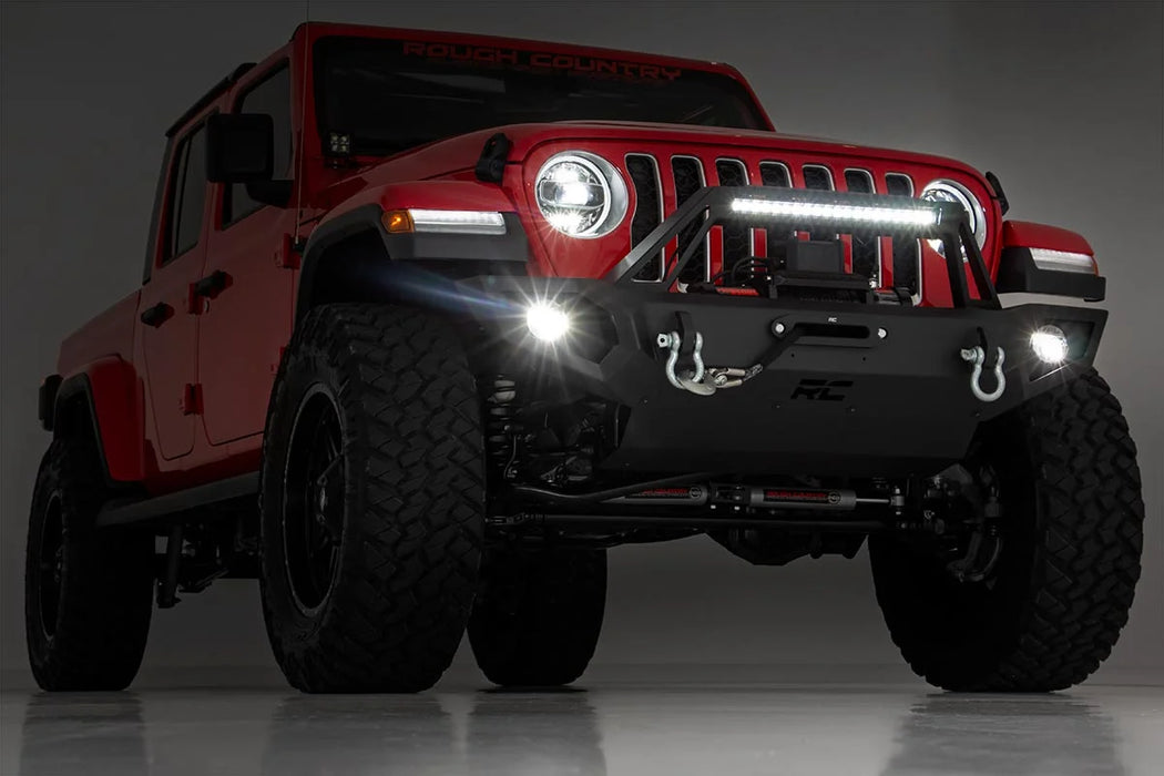 Jeep Wrangler JL, Gladiator JT Full Width Front Trail Bumper, Black Series LED