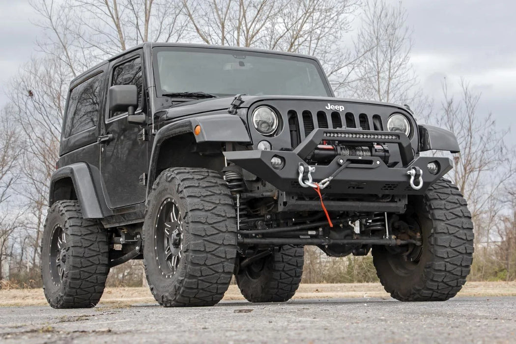 Jeep Wrangler JK, JL, Unlimited, Gladiator JT Full Width Winch Bumper, LED Light Bar