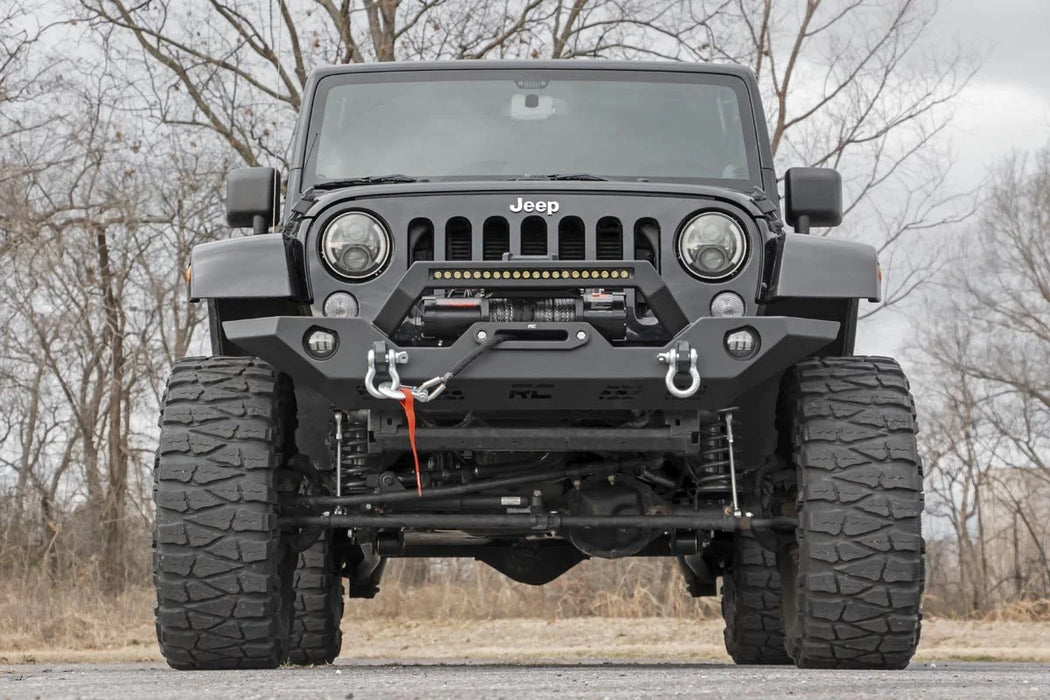 Jeep Wrangler JK, JL, Unlimited, Gladiator JT Full Width Winch Bumper, LED Light Bar
