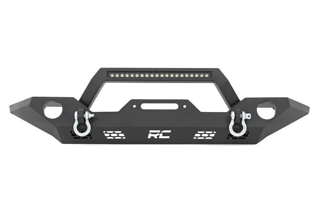 Jeep Wrangler JK, JL, Unlimited, Gladiator JT Full Width Winch Bumper, LED Light Bar