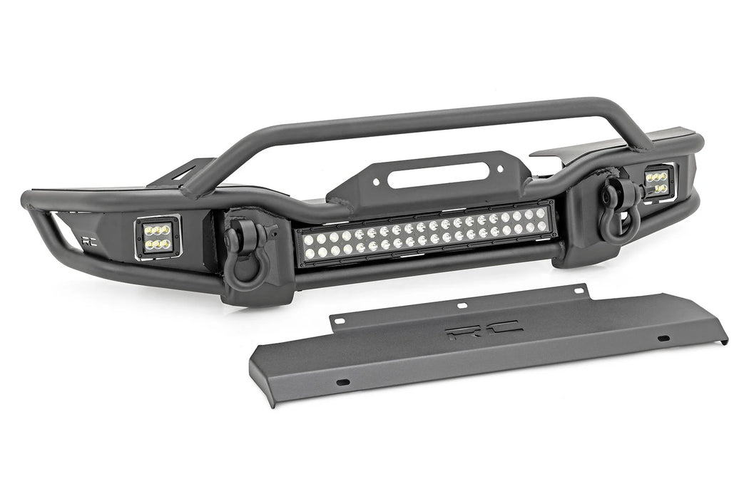 Jeep Wrangler JK, JL, Gladiator JT Front Tubular Winch Bumper, Black Series LED