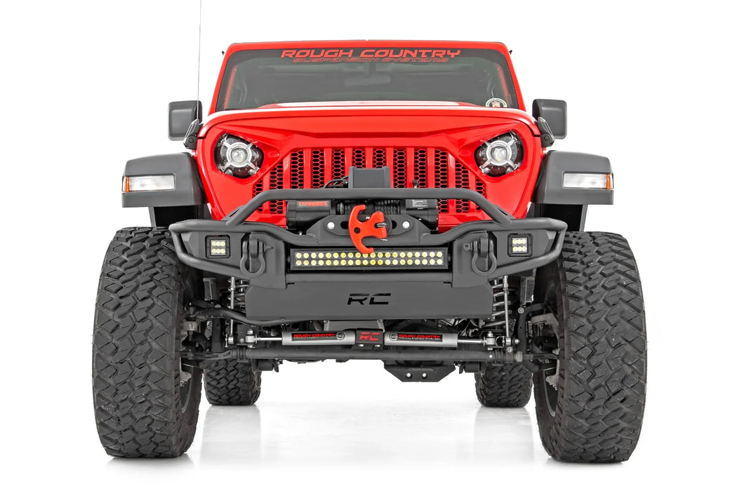 Jeep Wrangler JK, JL, Gladiator JT Front Tubular Winch Bumper, Black Series LED
