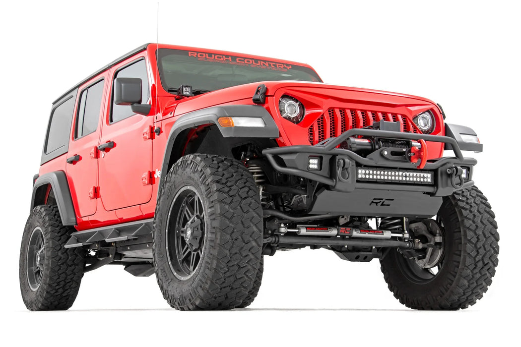 Jeep Wrangler JK, JL, Gladiator JT Front Tubular Winch Bumper, Black Series LED