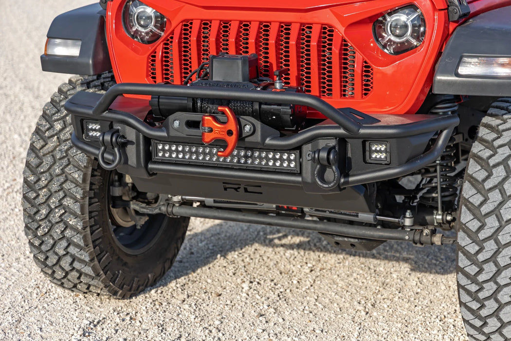 Jeep Wrangler JK, JL, Gladiator JT Front Tubular Winch Bumper, Black Series LED