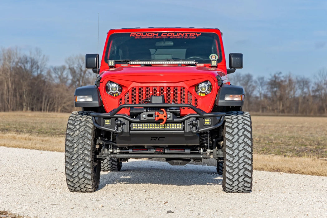 Jeep Wrangler JK, JL, Gladiator JT Front Tubular Winch Bumper, Black Series LED