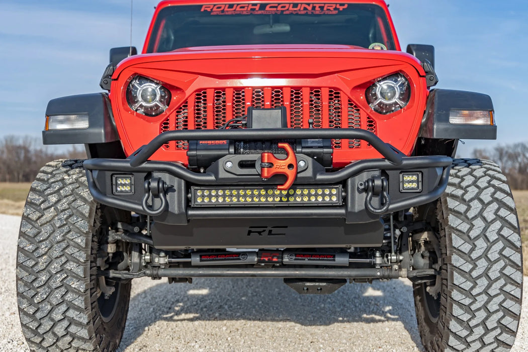 Jeep Wrangler JK, JL, Gladiator JT Front Tubular Winch Bumper, Black Series LED