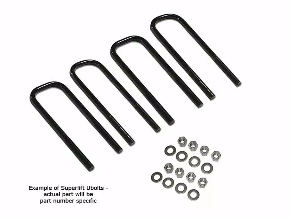 Four u-bolts w/hardware, Semi-round 5/8 X 3-3/4 X 17
