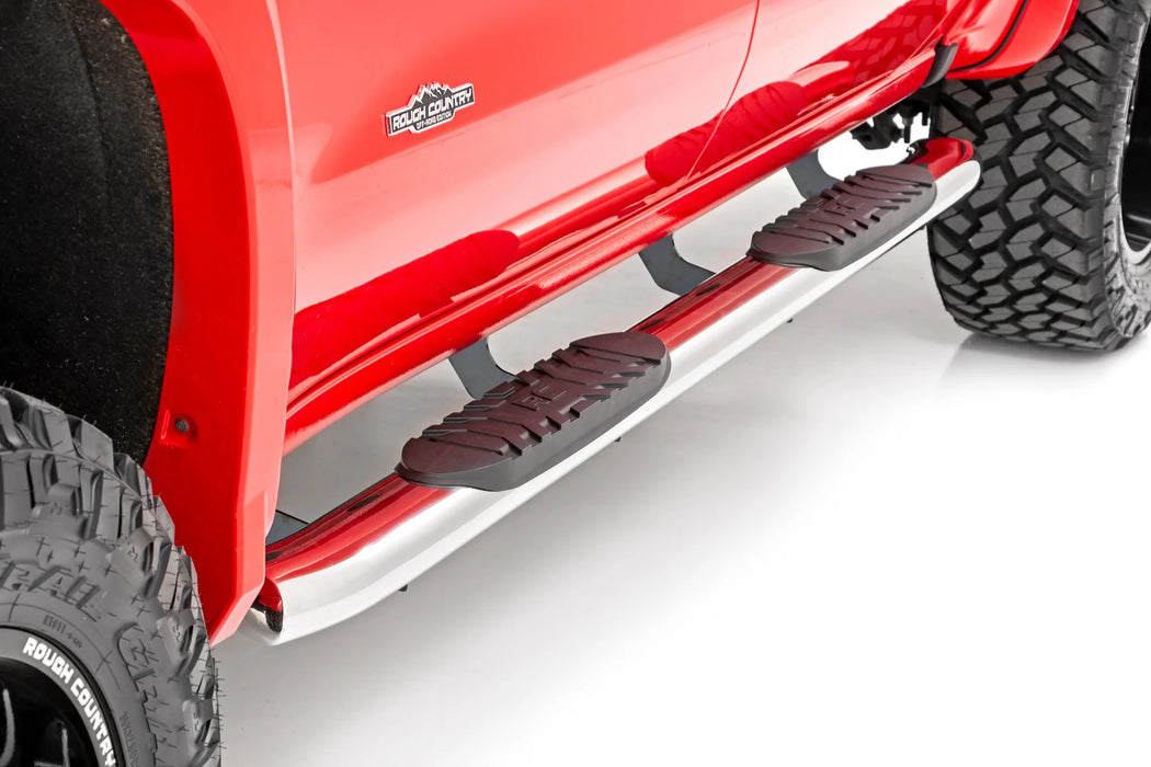 2019-24 Silverado, Sierra 1500, 2500HD, 3500HD Crew Cab Stainless Steel Oval Nerf Steps