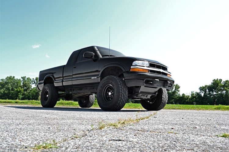 1994-03 4WD Chevy S10 pickup, GMC S15 pickup 2-Door Ext Cab only, 6" NTD lift kit, N3 Nitro shocks