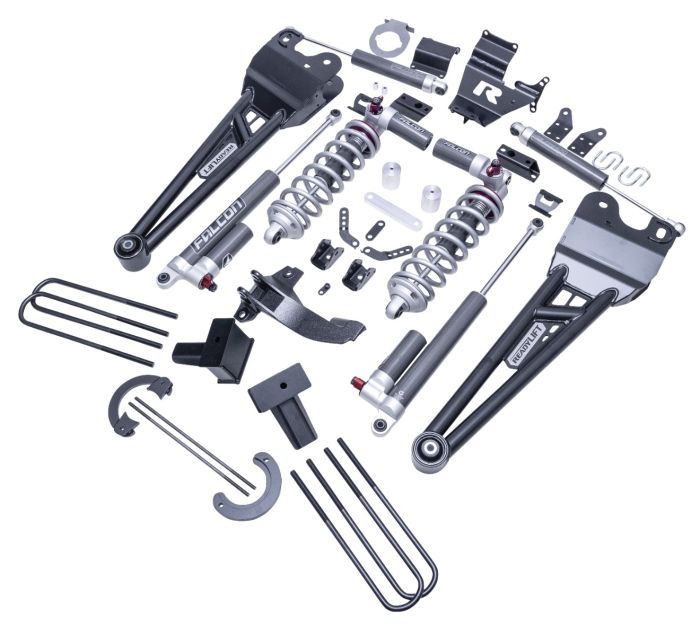 4" Coilover Radius Arm Lift Kit w/Falcon Max3.3 Shocks 2023-26 Ford F250, F350 Diesel Super Duty 4wd