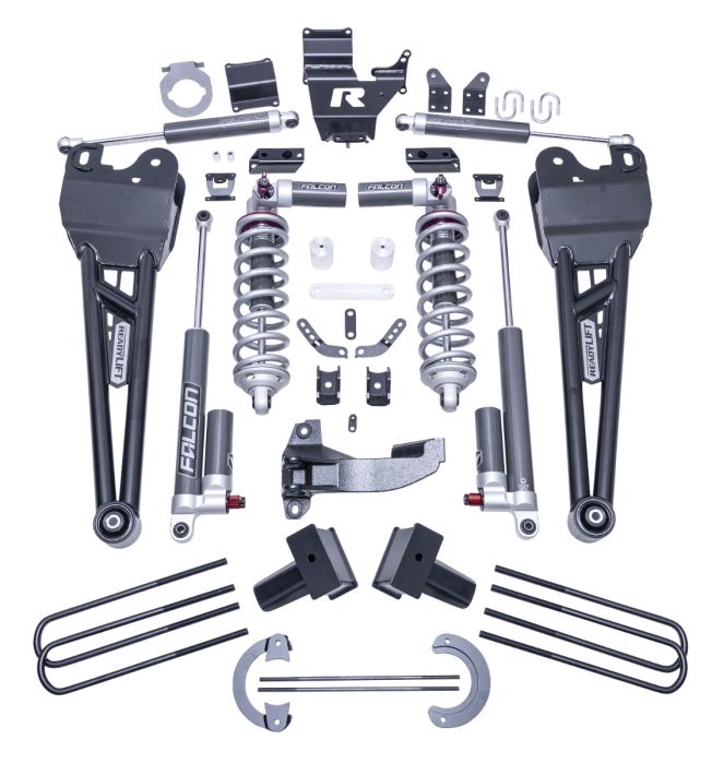 4" Coilover Radius Arm Lift Kit w/Falcon Max3.3 Shocks 2023-26 Ford F250, F350 Diesel Super Duty 4wd