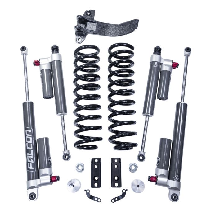 2.5" Coil Spring Front Lift Kit W/Falcon 3.3 Monotube Shocks 2020-26 4WD Diesel Ford F250, F350 Super Duty