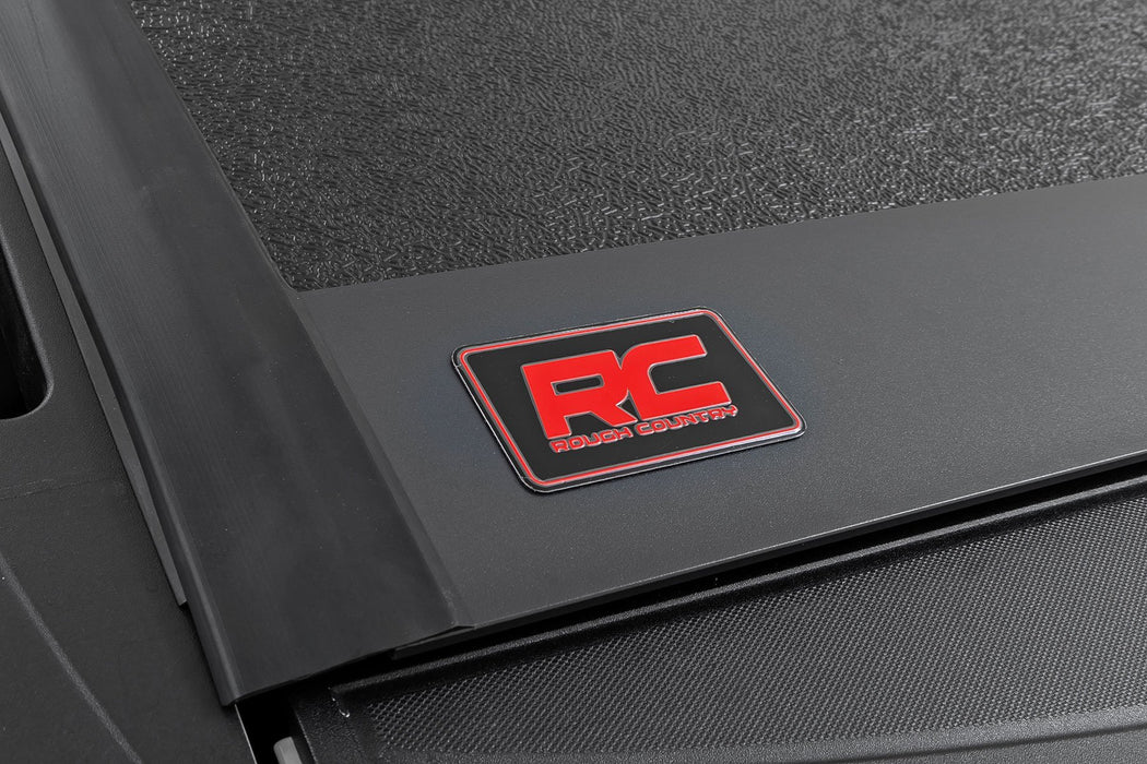 2020-24 Silverado, Sierra 2500HD, 3500HD 6'5"  Bed with Rail Caps, Hard Low Profile Tri-Fold Tonneau Cover