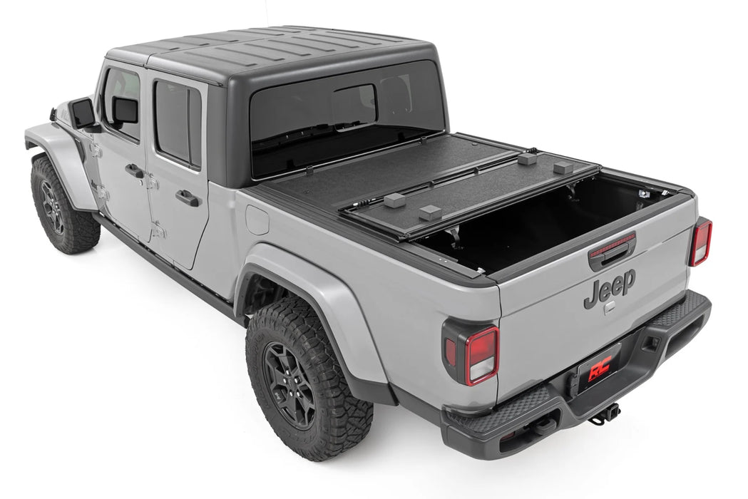 2020-24 Jeep Gladiator JT 5 ft Bed, Hard Low Profile Tri-Fold Tonneau Cover