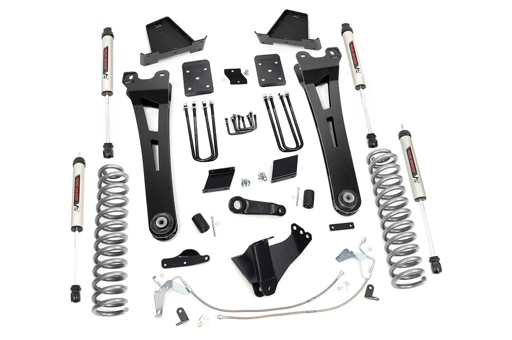 2015-16 4WD Ford F250 Super Duty with overloads 6" radius arm lift kit, V2 Monotube shocks