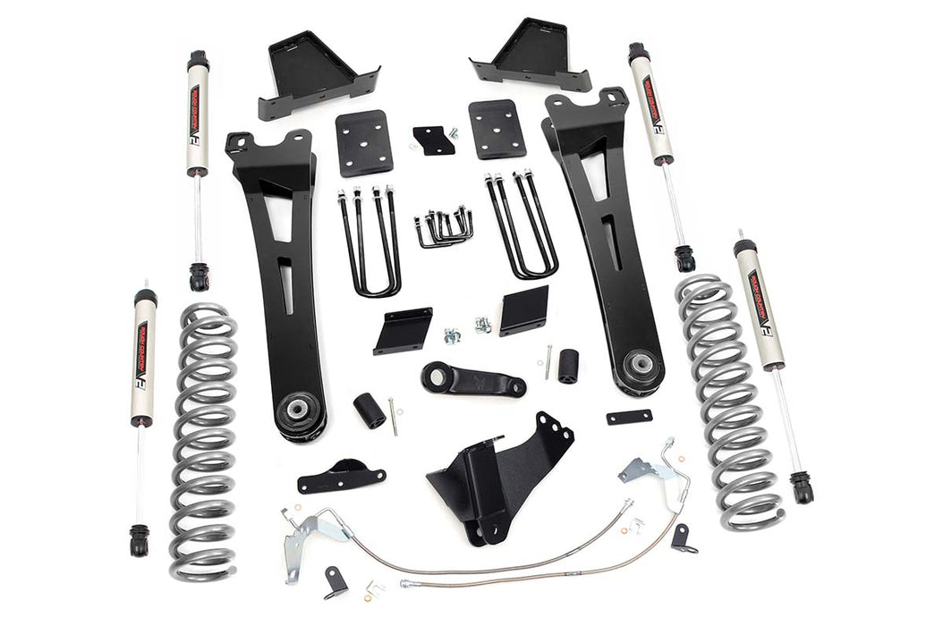 2015-16 4WD Ford F250 Super Duty without overloads 6" radius arm lift kit, V2 Monotube shocks