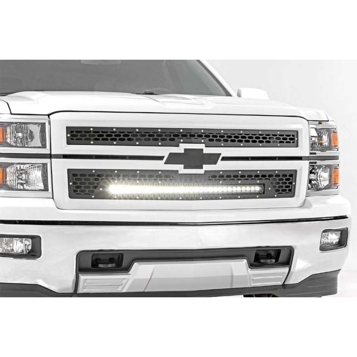 2014-15 2&4WD Chevy Silverado 1500 30" CREE LED Curved Dual Row Mesh Grille Kit, Black Series
