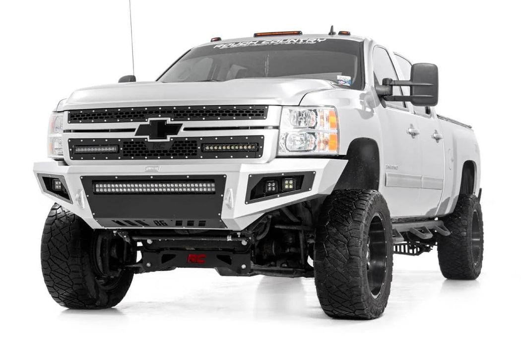 2011-14 2&4WD Chevy  Silverado 2500HD, 3500HD Mesh Grille Kit, Dual 12" LED light bars, Black Series
