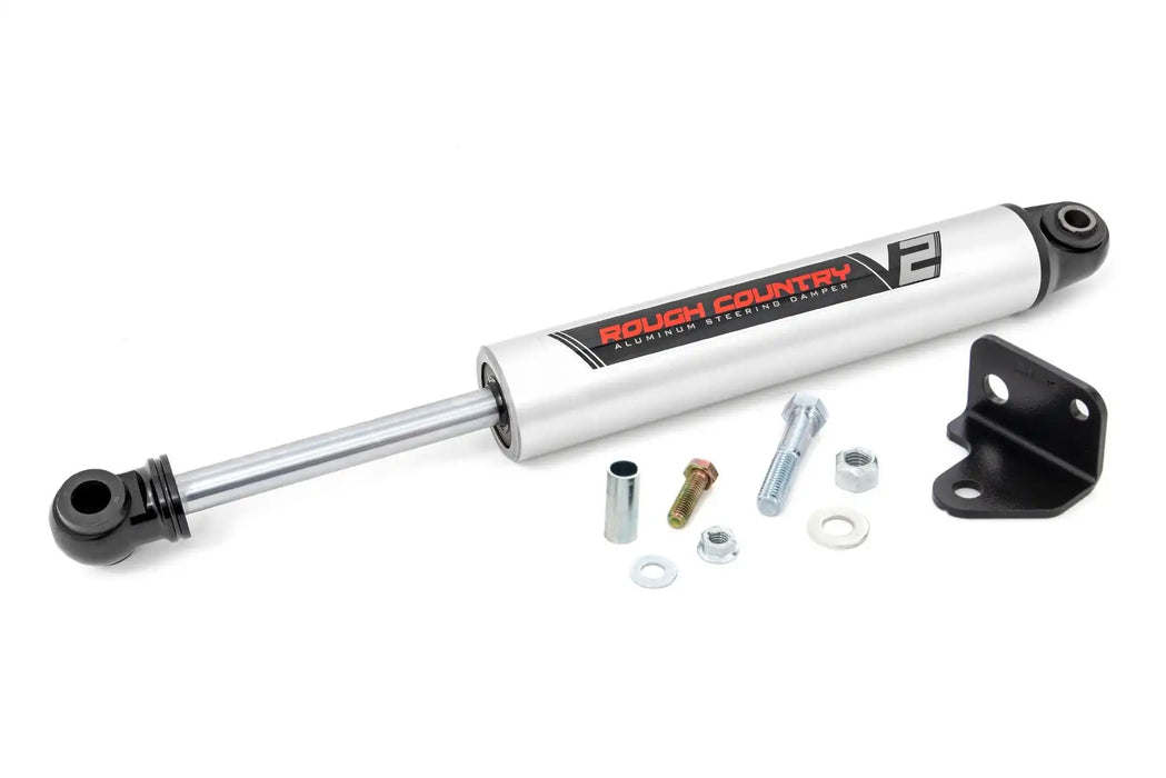 Wrangler JK, Unlimited V2 Series Steering Stabilizer with Relocation Brackets