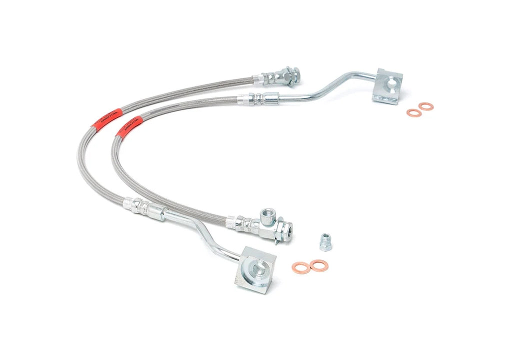 Front stainless steel brake lines for 1980-96 Ford F150, Bronco 4WD