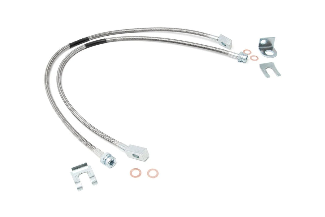 Jeep Wrangler TJ, Cherokee XJ front stainless steel brake lines