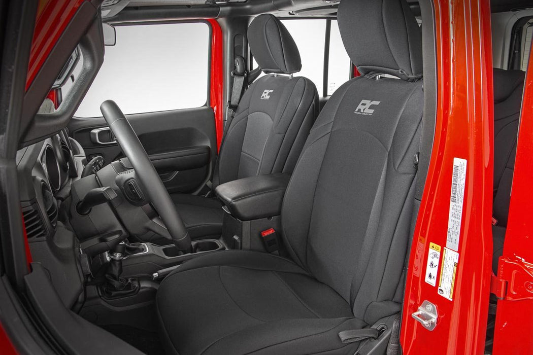 2018-24 Jeep Wrangler JL 2-Door (without arm rest) Seat Covers, Front and Rear Set