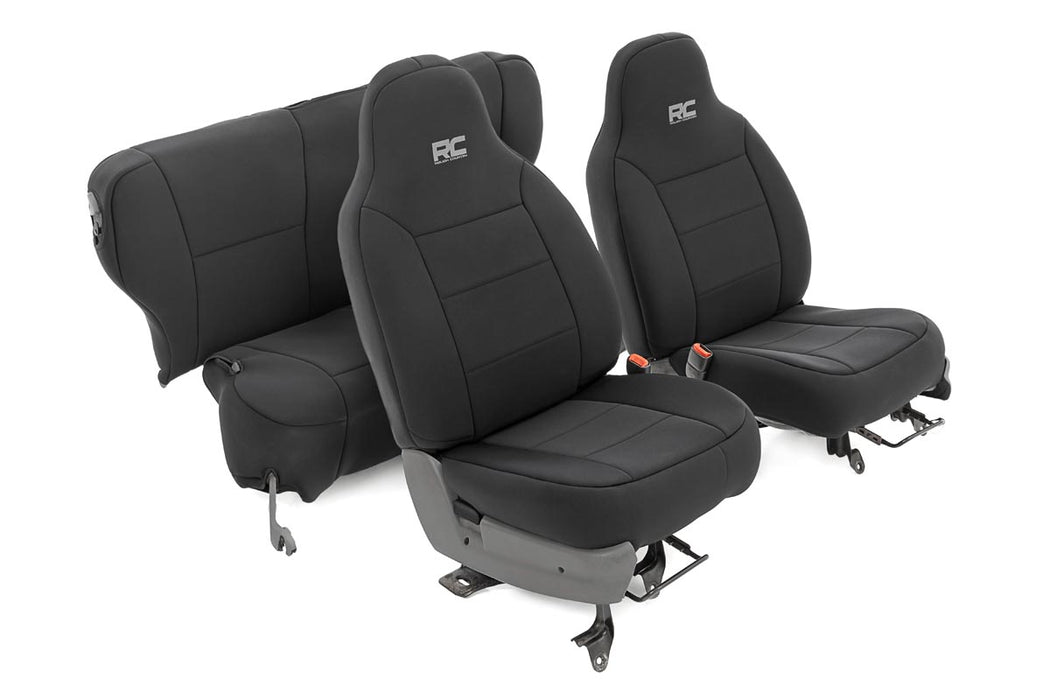 1984-01 Jeep Cherokee XJ Seat Covers (non-detachable headrest), Front and Rear Set