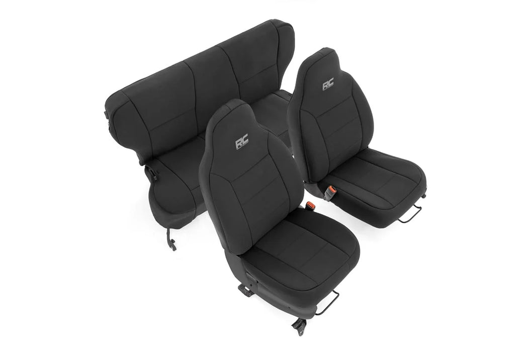 1984-01 Jeep Cherokee XJ Seat Covers (non-detachable headrest), Front and Rear Set