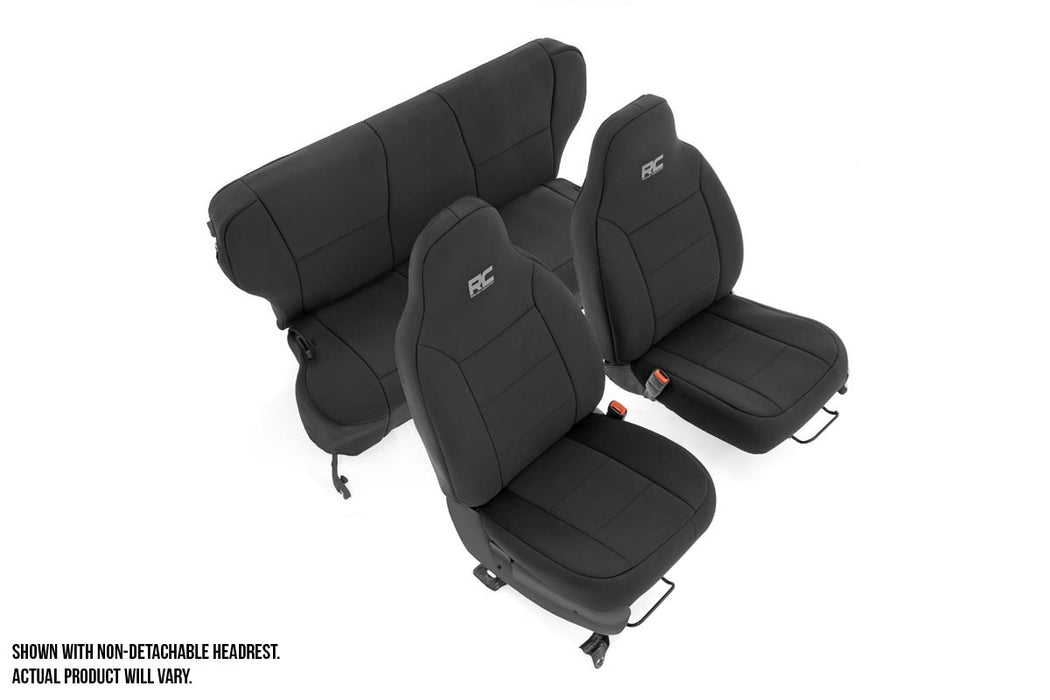 1984-01 Jeep Cherokee XJ Seat Covers (non-detachable headrest), Front and Rear Set