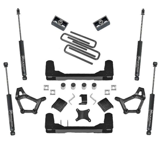 1993-96 4WD Toyota T100 4"-5" lift kit, Shadow Nitro shocks
