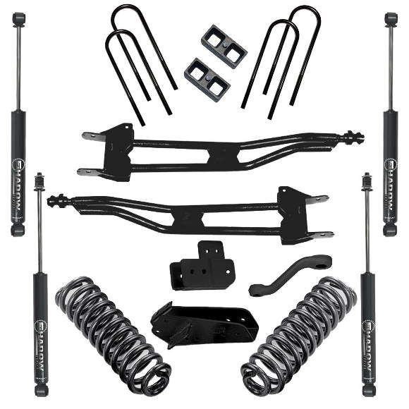 1980-96 4WD Ford Bronco 4" Superunner lift kit, Shadow shocks